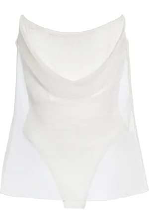 DEL CORE Draped Silk-Organza Corset Top - - IT 44 - Moda Operandi