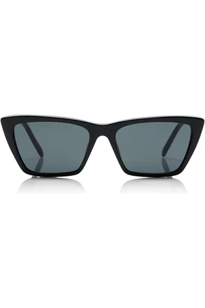 Saint Laurent Mica Thin Cat-Eye Acetate Sunglasses - - OS - Moda Operandi