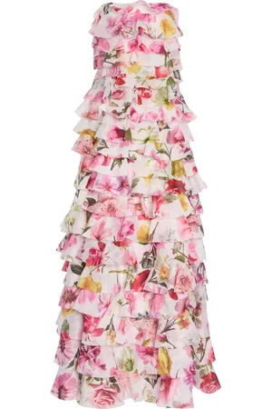 AJE Fleur -Print Pleated Gown - - AU 6 - Moda Operandi