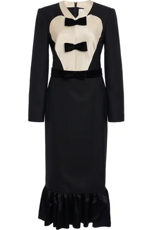 VALENTINO GARAVANI Bow-Detailed Virgin-Wool Midi Dress - - IT 40 - Moda Operandi