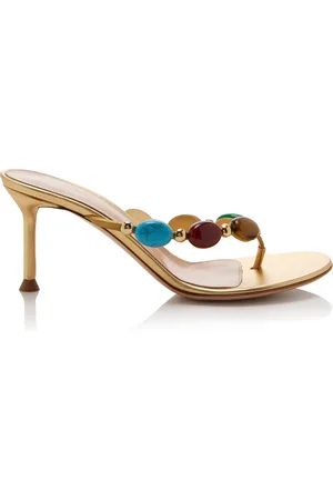 Gianvito Rossi Stone-Embellished Leather Sandals - - IT 36 - Moda Operandi