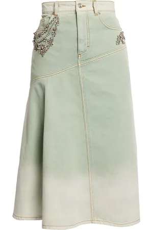 Erdem Embellished Cotton Midi Skirt - - UK 6 - Moda Operandi