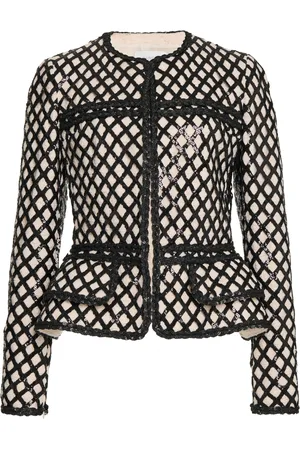Giambattista Valli Sequined Net Peplum Jacket - Black/white - IT 42 - Moda Operandi