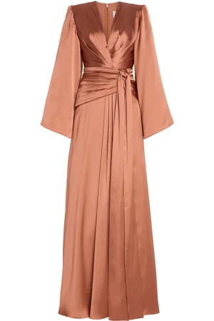 Zuhair Murad Tie-Detailed Satin Gown - - FR 34 - Moda Operandi