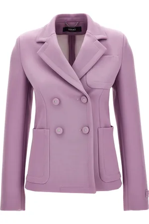 VERSACE Double-Breasted Wool-Blend Jacket - - IT 46 - Moda Operandi