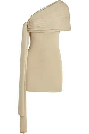 AYA MUSE Chara Scarf-Detailed Knit Silk-Blend Mini Dress - - XS - Moda Operandi