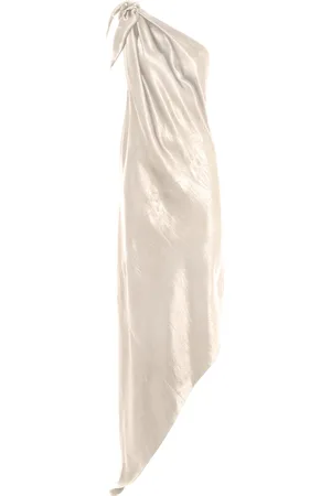 Anna October Desiree Asymmetric Satin Midi Dress - - L - Moda Operandi