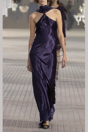 The Attico Twist-Front Satin Gown - - IT 44 - Moda Operandi