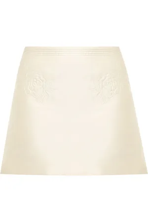 Anna October Bellamy Embroidered Satin Mini Skirt - - XS - Moda Operandi