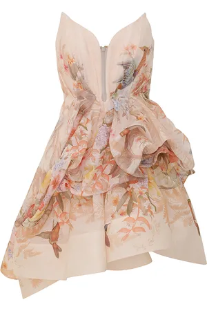 ZIMMERMANN Illuminate Sculpted Linen-Silk Mini Dress - - 0 - Moda Operandi