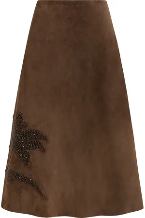 16Arlington Dafne Suede Midi Skirt - - UK 8 - Moda Operandi