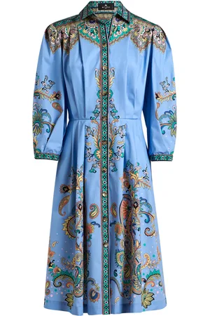 Etro Printed Poplin Midi Shirt Dress - - IT 50 - Moda Operandi