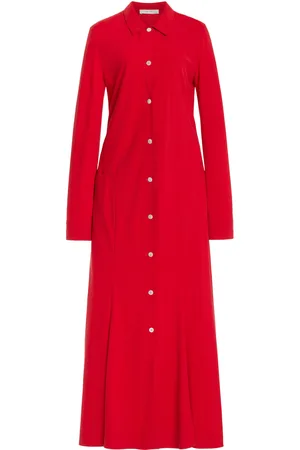 The Row Myra Button-Down Silk Crepe Maxi Dress - - US 4 - Moda Operandi