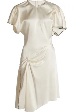 Victoria Beckham Gathered Satin Mini Dress - - UK 6 - Moda Operandi