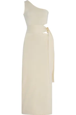 Simkhai Aurelia Asymmetric Cutout Cotton-Silk Midi Dress - - S - Moda Operandi