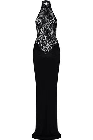 Ilkyaz Ozel Cass Ruched Lace-Jersey Maxi Dress - - FR 36 - Moda Operandi