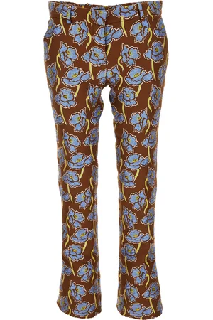 VERSACE Floral Jacquard Straight-Leg Pants - - IT 42 - Moda Operandi