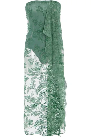 CHRISTOPHER ESBER Draped Cotton-Blend Lace Midi Dress - - AU 6 - Moda Operandi