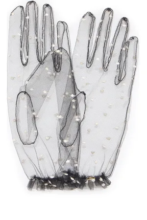 VALENTINO GARAVANI Ruched Lace Gloves - - 6 - Moda Operandi