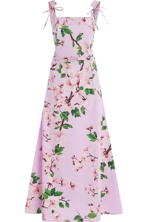 Oscar de la Renta Belted Cotton Poplin Midi Dress - - US 2 - Moda Operandi