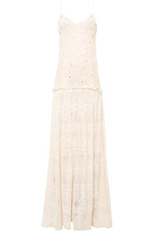 SIEDRES Constanza Lace Patchwork Cotton Maxi Dress - - EU 36 - Moda Operandi