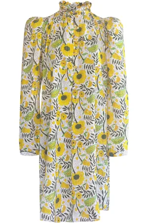 Alix of Bohemia Laura Sunflower-Printed Cotton Mini Shirt Dress - - S - Moda Operandi