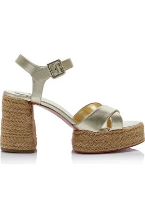 Christian Louboutin Calakala 85mm Metallic Leather Platform Sandals - - IT 37 - Moda Operandi
