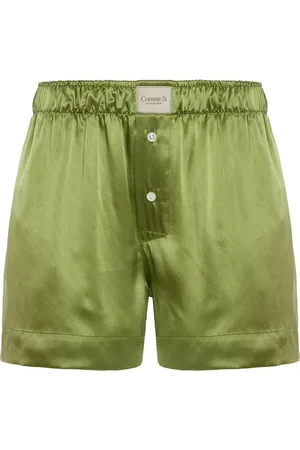Comme Si Classica Silk Charmeuse Boxer Shorts - - M - Moda Operandi