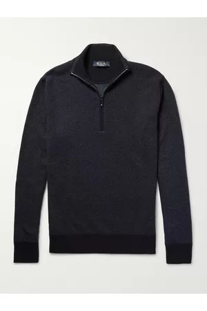 Loro Piana Roadster Striped Cashmere Half-Zip Sweater - Men - - IT 50