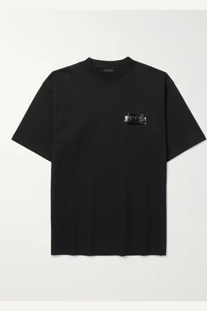 Balenciaga Gaffer Oversized Logo-Embroidered Appliquéd Cotton-Jersey T-Shirt - Men - - S