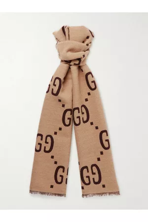 Gucci Logo-Jacquard Wool and Silk-Blend Scarf - Men