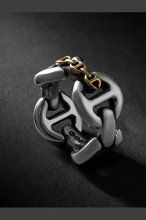 HOORSENBUHS Affix Quad Sterling and 18-Karat Gold Ring - Men - - 9.5