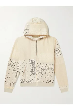 KAPITAL Shell-Trimmed Printed Cotton-Jersey Zip-Up Hoodie - Men - - 2