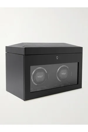 Wolf Pebble-Grain Vegan Leather Double Watch-Winder - Men