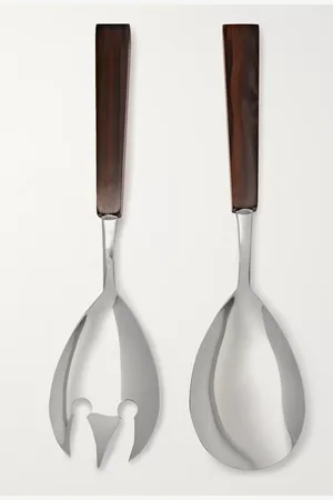 Lorenzi Stainless Steel and Ebony Salad Serving Set - Men
