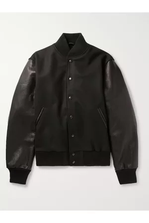Golden Bear The Albany Wool-Blend and Leather Varsity Jacket - Men - - L
