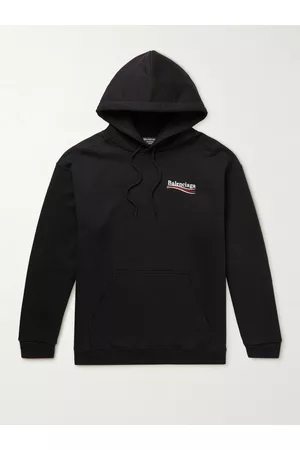 Balenciaga Logo-Print Cotton-Jersey Hoodie - Men - - XS