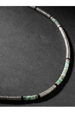 M. COHEN Sonoran Sterling Silver, Onyx and Chrysoprase Necklace - Men