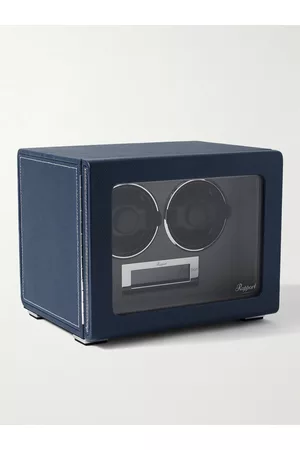 Rapport London Quantum Duo Leather-Wrapped Cedar and Glass Watch Winder - Men