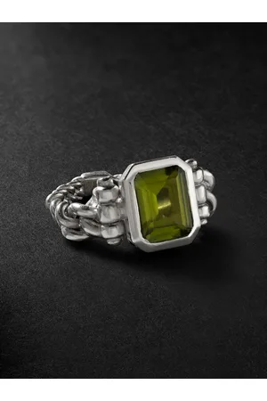 M. COHEN Sterling , Diamond and Peridot Ring - Men - - 10