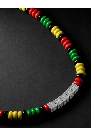 Lauren Rubinski Jamaica Silver and Enamel Beaded Necklace - Men
