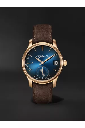 H. Moser & Cie Endeavour Perpetual Calendar Hand-Wound 40.8mm 18-Karat Rose Gold and Leather Watch, Ref. No. 1341-0110 - Men