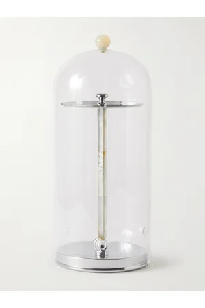 Lorenzi Glass, Stainless Steel and Mother-of-Pearl Toothbrush Holder - Men
