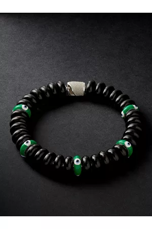 Lauren Rubinski Silver and Enamel Beaded Bracelet - Men