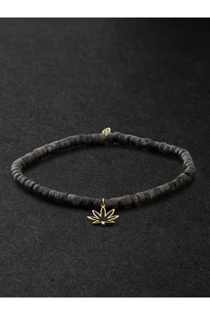 Sydney Evan Gold, Enamel and Larvikite Beaded Bracelet - Men