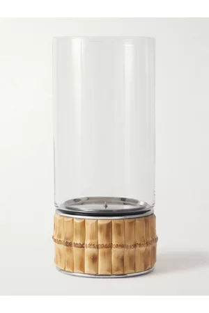 Lorenzi Glass and Bamboo Flower Vase Set - Men
