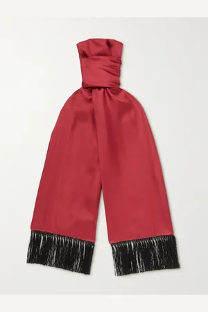 Sulka Fringed Silk-Twill Scarf - Men