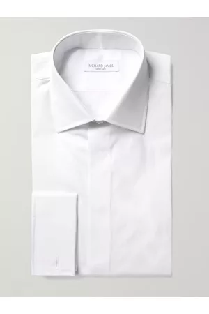 RICHARD JAMES Slim-Fit Double-Cuff Cotton-Poplin Shirt - Men - - UK/US 15