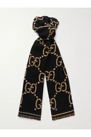 Gucci Logo-Intarsia Wool Scarf - Men