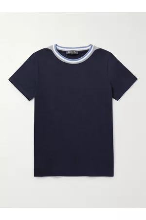 Loro Piana Contrast-Tipped Silk and Cotton-Blend T-Shirt - Men - - Age 4
